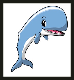 可爱卡通蓝鲸形象