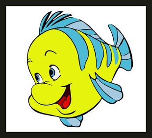 可爱黄色条纹卡通小鱼