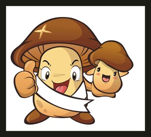 可爱蘑菇卡通形象展示