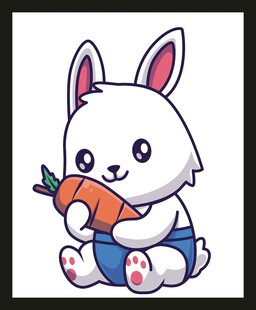 抱胡萝卜的可爱白兔