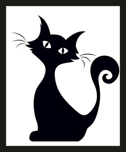 简约黑猫插画