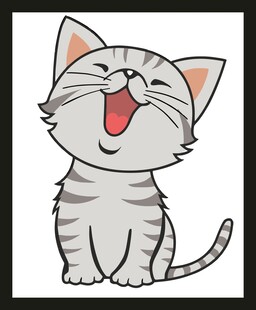 可爱吐舌猫咪插画