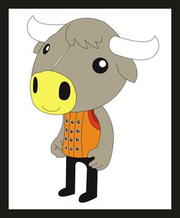 卡通水牛角色形象展示