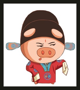 卡通小猪官员形象