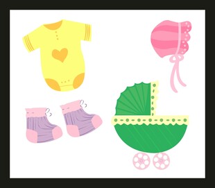 可爱婴儿用品集合