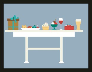 餐桌美食与饮品布置