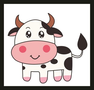 可爱卡通小牛形象