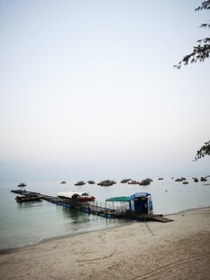 海边停泊的多艘小船