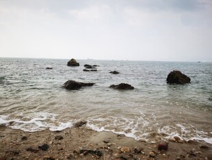 海边礁石与海浪美景