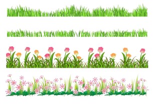 矢量花草 矢量草地