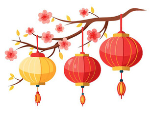 枝头灯笼俏 春意渐浓