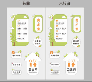 卡通校园门牌套装