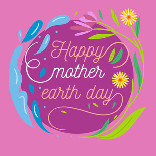 地球母亲日快乐插画