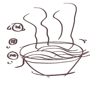 热气腾腾的手绘美味面条