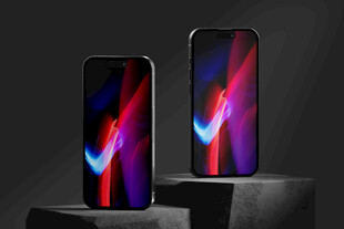 两部时尚智能手机展示样机