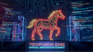 霓虹骏马灯光艺术装置