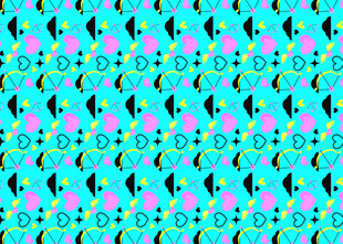 蓝绿粉相间的抽象图案