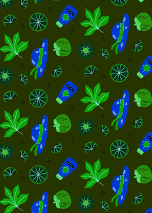 绿色大麻元素图案背景