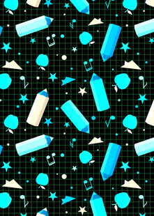 梦幻星空下的多彩胶囊元素