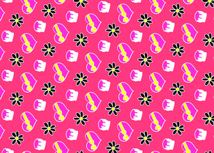 粉色卡通图案无缝背景