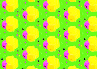 黄绿紫花卉图案背景