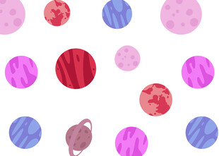 多彩星球图案背景元素