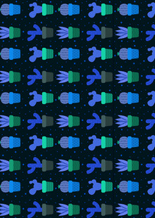 蓝绿相间几何图案纹理