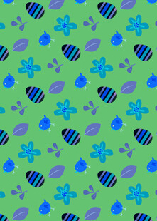 蓝绿花卉图案背景纹理