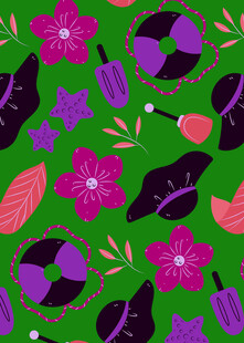 夏日海洋风多彩图案设计