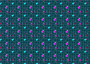 蓝底多彩花卉无缝图案