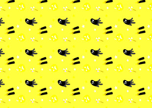 黄色背景蜜蜂图案纹理