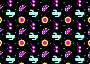 多彩花卉雷电图案背景