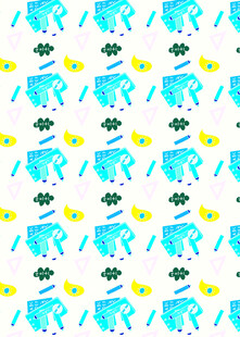 可爱动物图案无缝背景