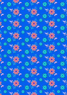 蓝色花卉图案背景纹理
