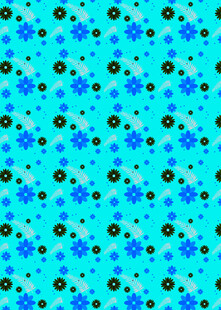 蓝底花朵图案背景