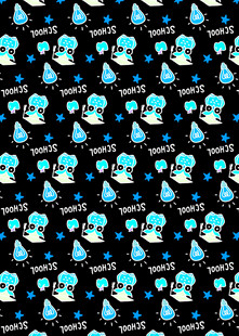 蓝色卡通图案无缝背景图