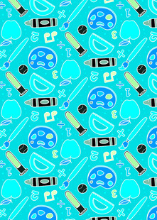 蓝色卡通交通工具图案背景