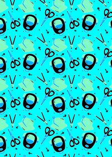 卡通骷髅图案的多彩背景