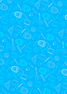 蓝色卡通元素无缝背景图