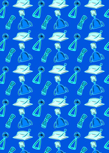 蓝色科学元素无缝图案