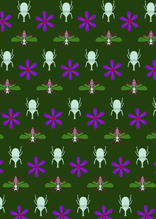 绿色背景花卉图案纹理