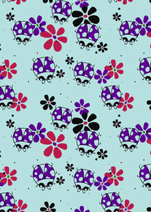 蓝色底花卉图案纹理
