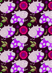 紫色蘑菇花卉图案背景