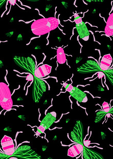 多彩昆虫图案背景