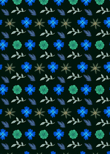 蓝绿花卉图案背景纹理