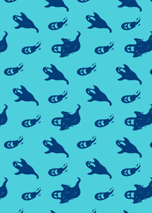 蓝色海洋生物图案背景