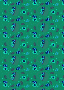 绿色背景蜜蜂图案纹理