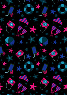 星空派对元素无缝图案