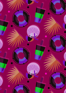 多彩夏日元素无缝图案