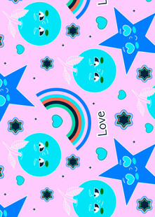 梦幻卡通星空图案设计